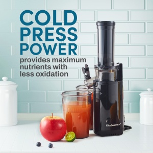Storcator compact de mestecat Elite Gourmet EJX600, storcator cu presare la rece, bogat in nutrienti si vitamine, usor de curatat, ceasca de suc de 16 oz, antracit - Img 5