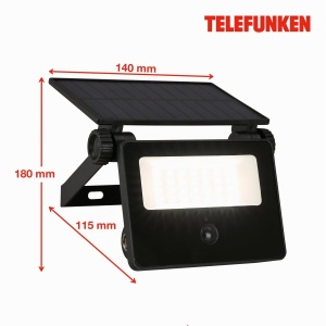 Stralucitor LED Solar cu Senzor de Miscare TELEFUNKEN, 1000 Lumen, Negru - Img 6