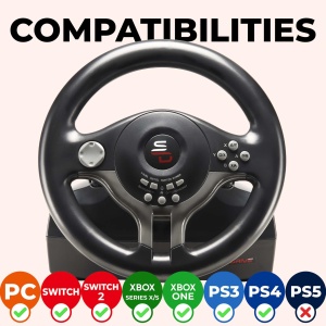 Subsonic Superdrive - Volan SV250 cu pedale si palete de schimbare a vitezei pentru Nintendo Switch - PS4 - Xbox One - PC - Img 3