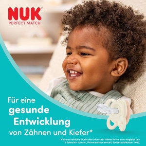 Sucea pentru bebelusi NUK Perfect Match Air, ortodontica, 0-6 luni, 2 bucati, FuchsBear - Img 5