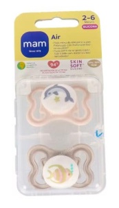 Sucitor MAM Original pentru bebelusi, 2-6 luni, silicon, 2 bucati