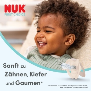 Sucitor ortodontic pentru bebelusi NUK First Choice, 0-6 luni, 4 bucati, design care lumineaza in intuneric - Img 3
