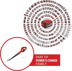 Suflanta de frunze cu acumulator Einhell GC-CL 18 Li E Solo Power X-Change (18 V, viteza aerului de 210 km/h, usoara si puternica, control al vitezei, prindere moale, fara baterie) - Img 2