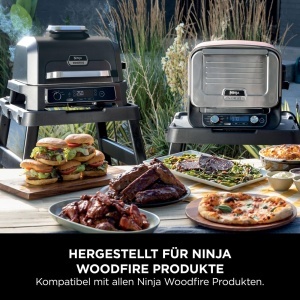 Suport ajustabil Ninja Woodfire cu masa laterala negru pentru gratar si cuptor exterior - Img 5