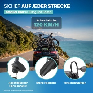 Suport biciclete FISCHER Heck pentru 2 biciclete, capacitate 45 kg, din otel - Img 5