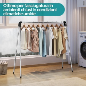 Suport de Uscare KINGRACK din Otel Inoxidabil, Faltabil, Capacitate 15 kg - Img 2
