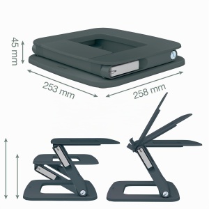 Suport Laptop Ergonomic Leitz Ergo 64240089, 6 Inaltimi, Plastic Recycabil, Gri - Img 7