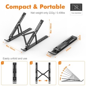 Suport Laptop GRIFEMA GB1054, 7 Inaltimi Ajustabile, Design Portabil - Img 3
