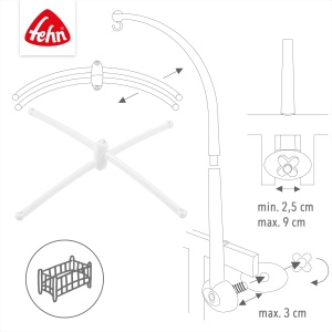 Suport mobil Fehn Babybett 249941 alb montare simpla si design elegant - Img 3