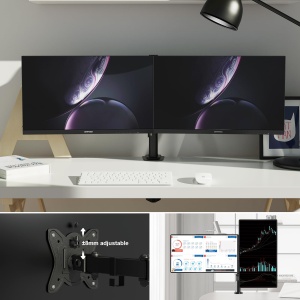 Suport Monitor GRIFEMA GB2001A-2 pentru 2 Monitoare 13-27, Reglabil - Img 7