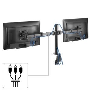 Suport Monitor Hama pentru 2 Monitoare 13 35 inch, Negru, Reglabil, 15 kg - Img 4
