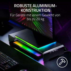 Suport monitor Razer Chroma RGB Aluminiu Negru USB-C Hub Ergonomie - Img 4