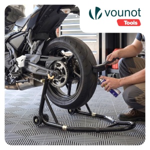 Suport motocicleta VOUNOT cu roti, capacitate 390 kg, ajustabil, negru - Img 2