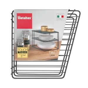 Suport organizare Metaltex Palio 2 etaje 25x25x19 cm negru finisaj TouchTherm - Img 2
