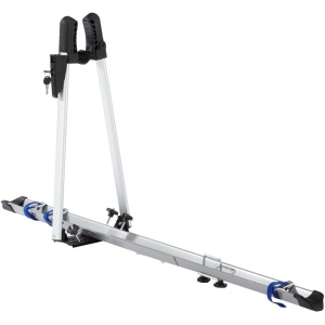 Suport pentru biciclete de acoperis auto Fischer, testat TUV GS, potrivit pentru o singura bicicleta, incarcare de pana la 15 kg, blocabil, argintiu