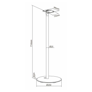Suport pentru boxa Nedis pentru Sonos ERA300, 715 mm, alb, ABSmetal - Img 7
