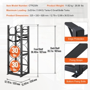 Suport pentru cilindri VEVOR CTR230N din otel carbon capacitate 5 rezervoare montaj simplu - Img 7