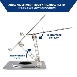 Suport pentru laptop Ewent cu baza rotativa din aliaj de aluminiu 360, suport ergonomic reglabil pe inaltime, ventilat, reglabil, suport pliabil pentru laptop, pentru laptop de 10-17,3" - Img 4