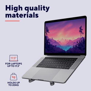 Suport pentru laptop pliabil Trust Macy 17.3 inch, suport pentru laptop pliabil din aluminiu, suport pentru laptop reglabil pe inaltime in 7 trepte pentru echipamente de birou de acasa, notebook MacBook Pro Air - gri - Img 5