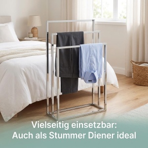 Suport pentru prosoape Relaxdays, 3 brate, metal cromat, 82.5x46x21 cm - Img 6