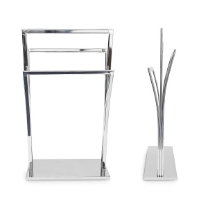 Suport pentru prosoape Relaxdays, inox, 3 stange, 86x50x20 cm - Img 4