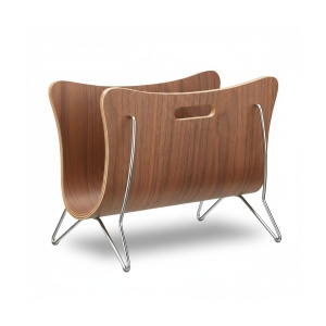 Suport pentru reviste din lemn, Relaxdays, 30 x 37 x 25 cm, culoare natur, cu manere - Img 7