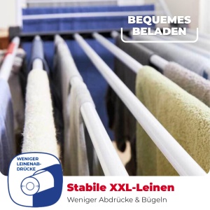 Suport pentru rufe Vileda Infinity Flex Plus, extensibil, 30m, pentru haine lungi - Img 5