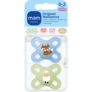 Suport pentru suzeta MAM Original 0-2 luni, 2 bucati, silicon, diverse culori - Img 1