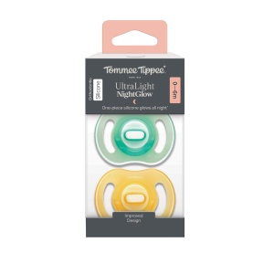 Suport pentru suzeta Tommee Tippee Ultraleicht, 0-6 luni, 2 bucati, design simetric, glow-in-the-dark - Img 2