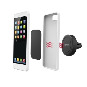 Suport pentru telefon mobil Hama Car Magnet, suport pentru telefon auto magnetic (suport pentru smartphone pentru ventilatie, compatibil cu toate smartphone-urile, rotitor la 360deg, format portret, format peisaj) negru - Img 2