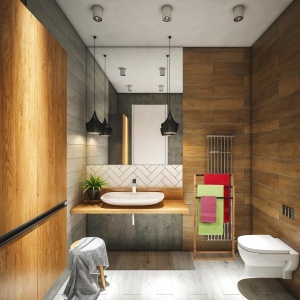 Suport prosoape Relaxdays, Bambus, 3 bare, 82 x 42 x 24 cm, NaturalNegru - Img 2