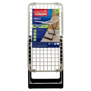 Suport rufe VILEDA Perla, cu roti, capacitate 20 m, dimensiuni 190 x 54,5 x 90 cm