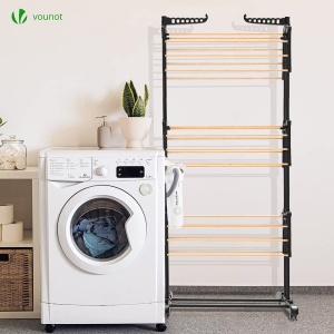 Suport rufe VOUNOT cu 3 etaje, 20m lungime, 27kg capacitate, cu roti - Img 4
