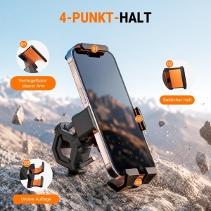 Suport telefon pentru bicicleta GRIFEMA GD523, 5.5-7 inch, rotire 360 - Img 3
