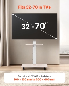 Suport TV mobil VEVOR PCT01-2 pentru televizoare de 32-70 inch, 40 kg, inaltime ajustabila - Img 2