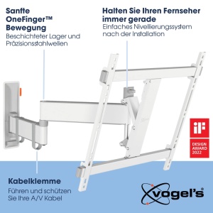 Suport TV Vogels Comfort TVM 3445, 32-65 inch, max. 25 kg, rotire 180, alb - Img 3