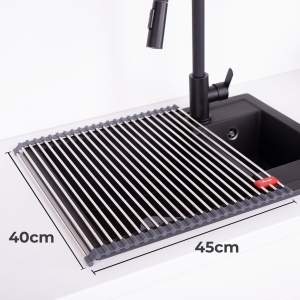 Suport vase Vileda 45x40 cm din otel inoxidabil si TPE pliabil 24 de bare - Img 2