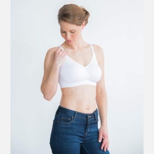 Sutien pentru alaptare Medela Comfy, elastic, fara bretele, alb, marime L - Img 2