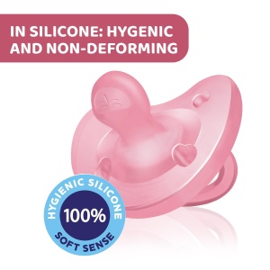 Suzeta Chicco PhysioForma 6-16 luni silicon moale set 2 bucati roz - Img 5