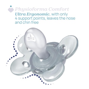 Suzeta Chicco PhysioForma Comfort 0-6 luni 2 bucati silicon sustine respiratia fiziologica - Img 3