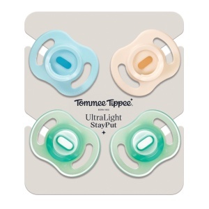 Suzeta Tommee Tippee Ultraleichte 0-6 luni set 4 bucati silicon moale design luminos - Img 2