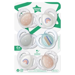 Suzete Tommee Tippee Nighttime 6-18 Luni Set 6 Bucati Maner Fosforescent Silicon Medical - Img 2