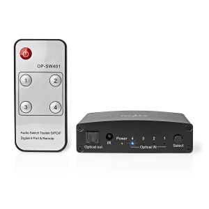 Switch audio digital Nedis, 4 intrari TosLink, negru, metalic - Img 4