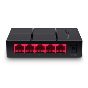 Switch de retea Mercusys MS105G, 5 porturi Gigabit, Plug and Play, compact