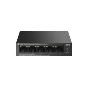 Switch Ethernet TP-Link LS105GP, 5-Port, PoE 65W, Plug Play, Fara Zgomot