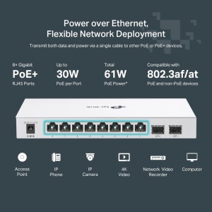 Switch Gigabit TP-Link FS310GP, 10-Port, 8 Porturi PoE, 61W PoE-Budget - Img 8