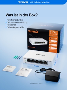 Switch LAN Tenda TEG1005D, 5-Port, Gigabit, Plug-and-Play, Alb - Img 8
