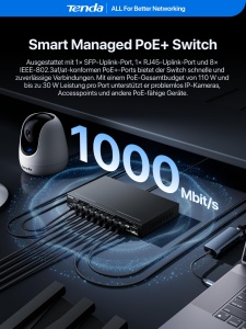 Switch PoE Gestionat Tenda TEG2210P-8-120W, 8 Porturi Gigabit, 110W - Img 3
