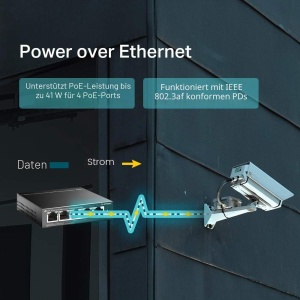 Switch TP-Link TL-SF1005LP, 5-Port, 10100Mbps, 4-Port PoE, Negru - Img 3