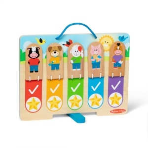 Tabla rutinei zilnice pentru copii Melissa Doug, din lemn, cu 10 activitati, 3-6 ani